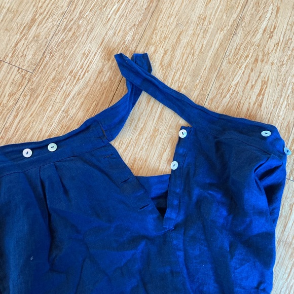 Beautiful Indigo Wide Leg 100% Linen Calla Pants - Picture 4 of 5